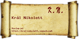 Král Nikolett névjegykártya